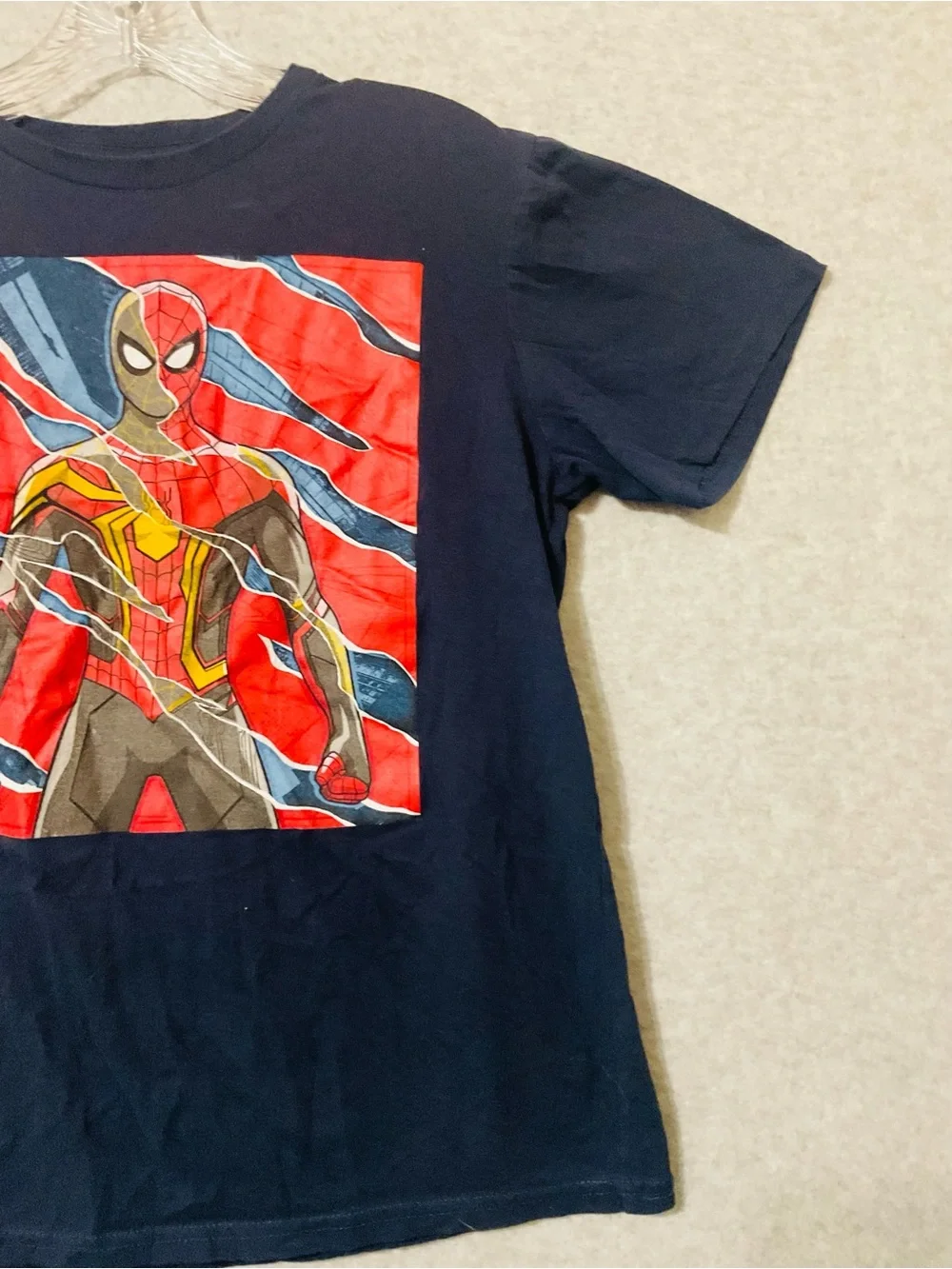 Spider-Man Graphic Kids Costume Tee - Navy Blue Sz XL